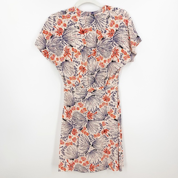 & Other Stories Palm Abstract Floral Print Mini Dress Sz 4 - Picture 2 of 14